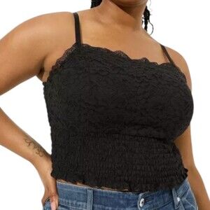 TORRID Lace Square Neck Smocked Crop Top NWT‎ Size 4X